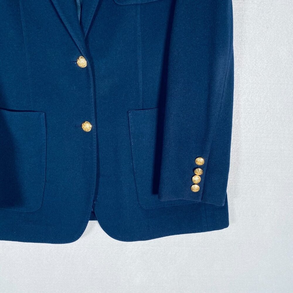 Lauren Ralph Lauren Blazer Womens 6 Blue Wool Jacket Old Money Academia - Picture 3 of 10
